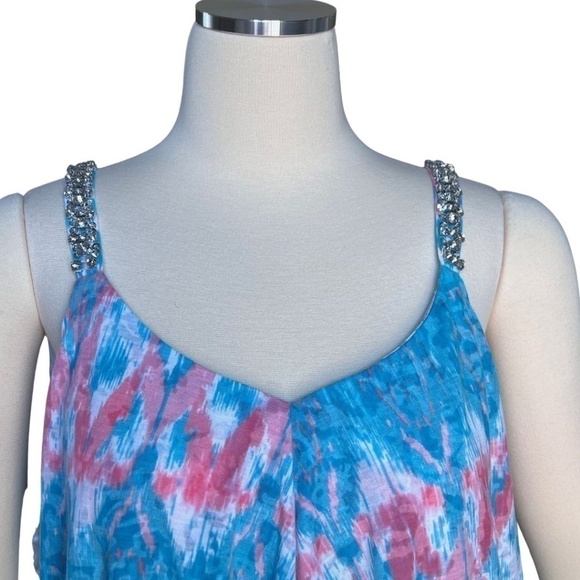 INC International Concepts Endless Summer Top With Rhinestone Straps Size M NWT - Picture 2 of 9
